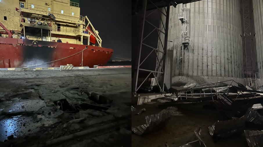 Porto de Odessa, na Ucrânia, após ataques Porto de Odessa, na Ucrânia, após ataques