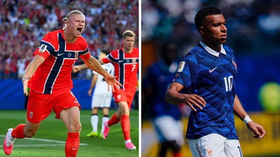 Haaland e França marcaram, cada um, quatro gols até agora na Copa do Mundo 2026