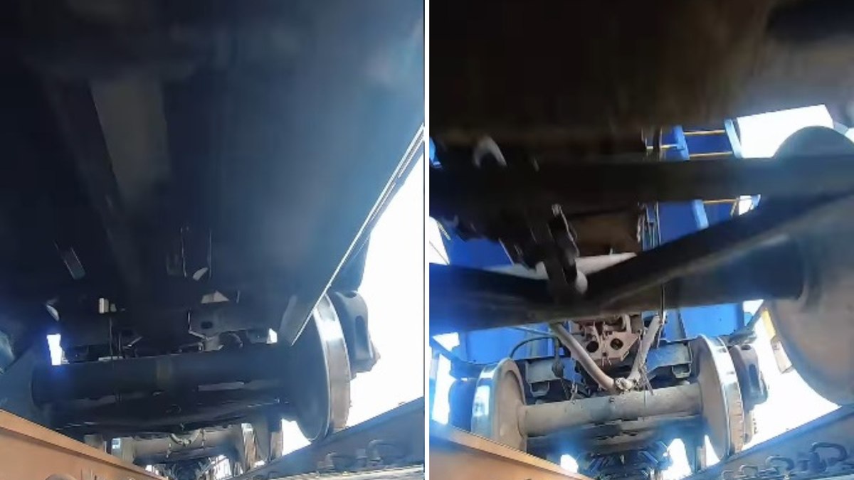 Trem passa por cima de câmera e imagens impressionam