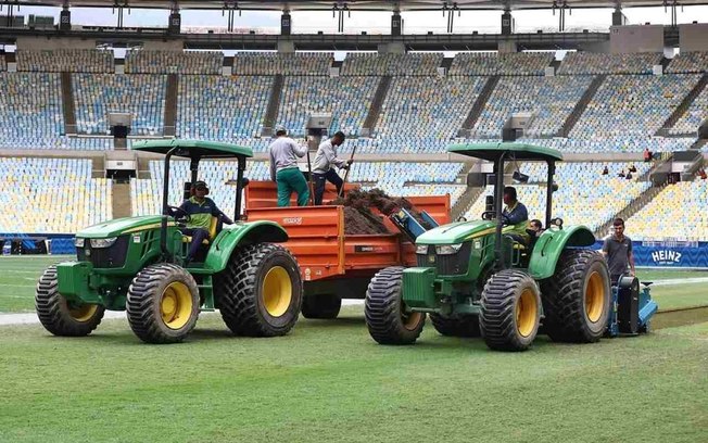 Maracanã iniciou a troca do gramado após receber jogo da NFL
