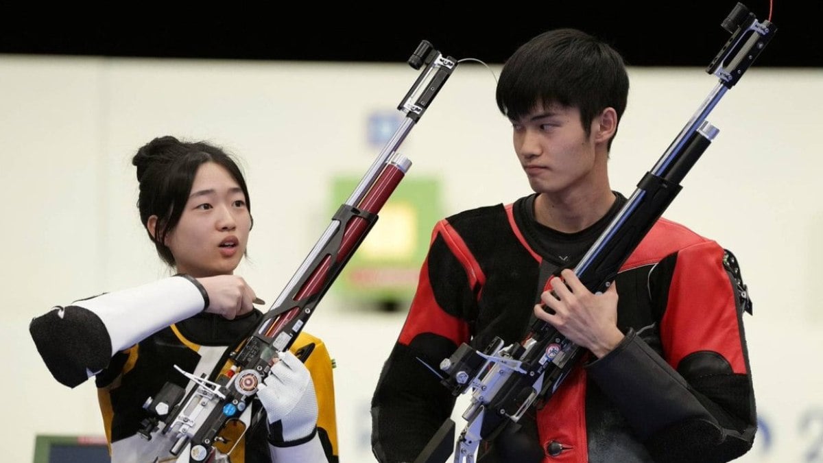 Yuting Huang e Lihao Sheng conquistaram o ouro nas equipes mistas do tiro esportivo