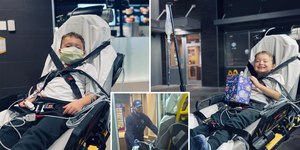 Ambulância faz parada em lanchonete a pedido de menino com câncer