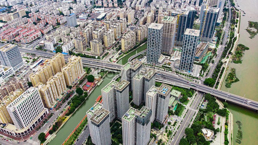 Vista panorâmica urbana da cidade Fuzhou na China