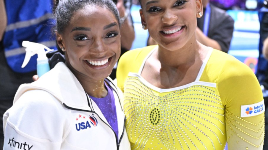 Simone Biles e Rebeca Andrade