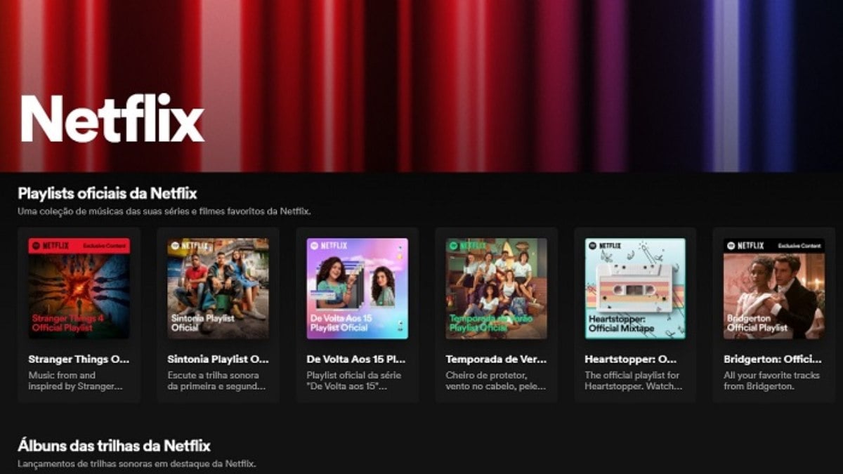 Spotify lança seção com músicas de séries e filmes da Netflix