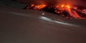Turistas esquiam próximo de erupção e preocupam autoridades