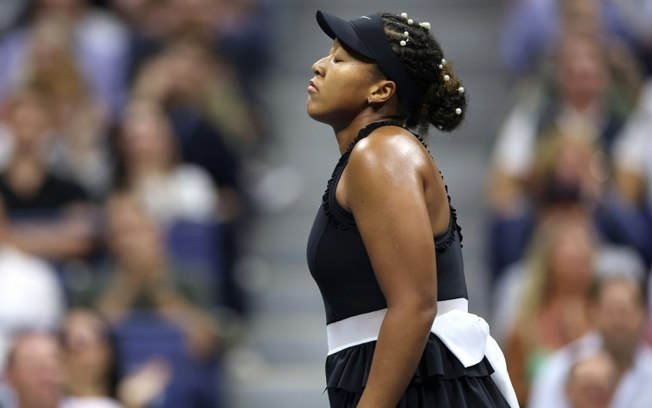 Naomi Osaka durante sua partida da segunda rodada do Aberto dos Estados Unidos em 29 de agosto de 2024