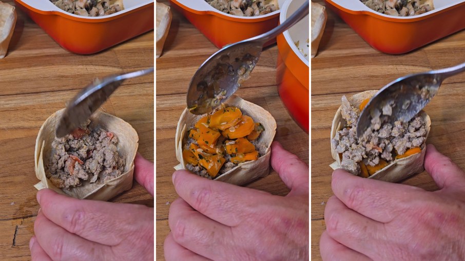 Cestinha de carne moída com cenoura