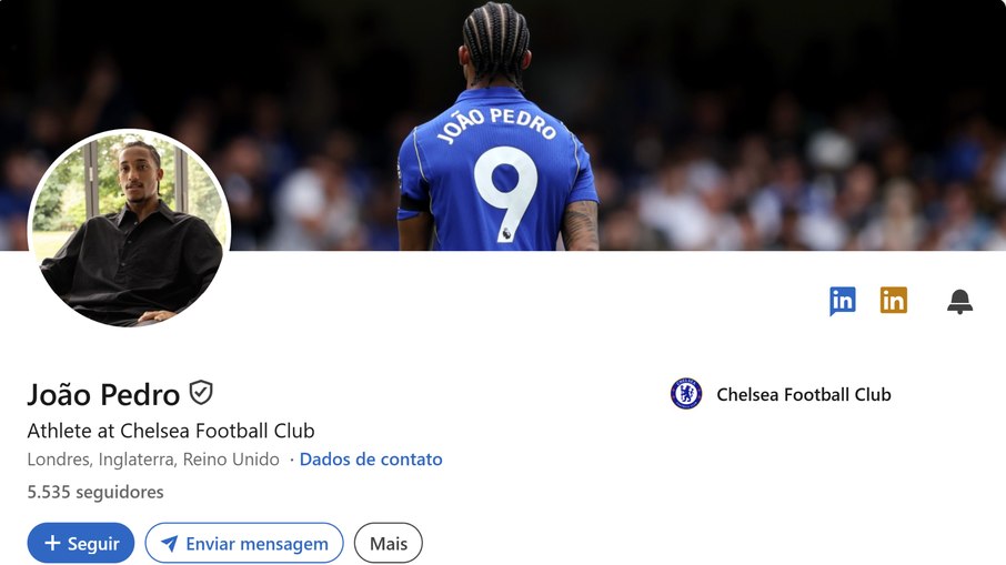 Perfil do João Pedro no Linkedin Perfil do João Pedro no Linkedin