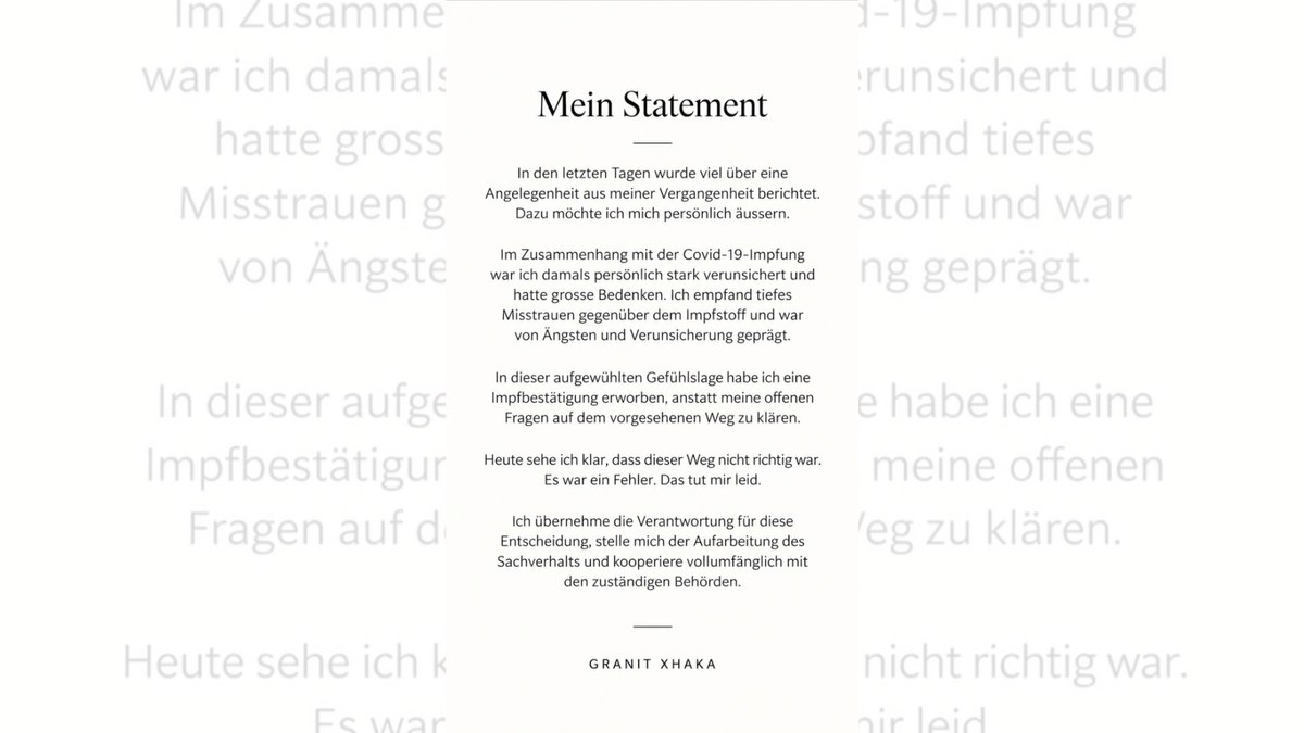 Comunicado de Xhaka