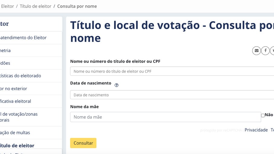 Local de votação pode ser acessado no site da Justiça Eleitoral