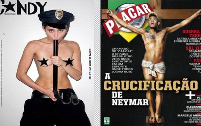 Miley Cyrus e Neymar são alguns exemplos que já protagonizaram capas de revistas ofensivas