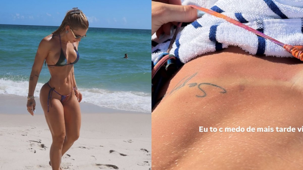 Virginia exibe marquinha de biquíni após término do namoro com Vini Jr..