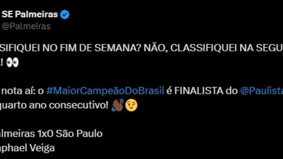 Palmeiras provoca o São Paulo após eliminação Palmeiras provoca o São Paulo após eliminação