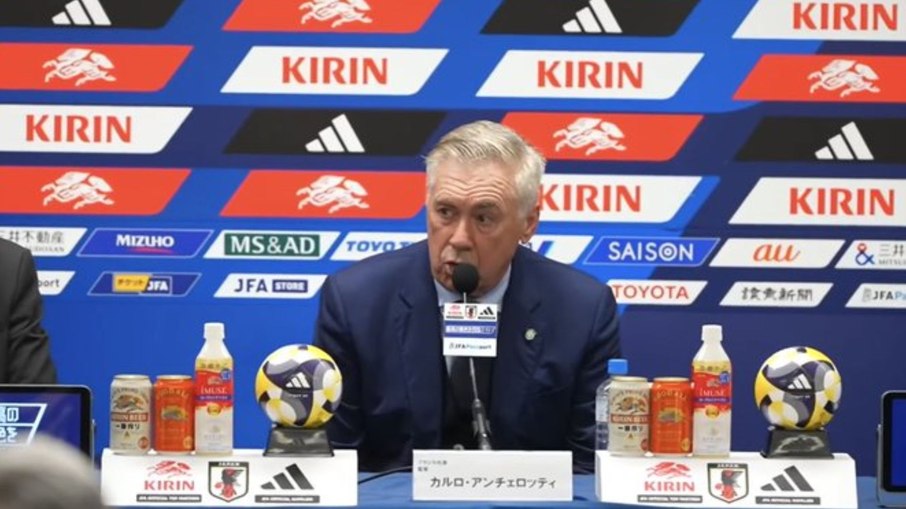 Ancelotti fala em coletiva após revés do Brasil para o Japão Ancelotti fala em coletiva após revés do Brasil para o Japão