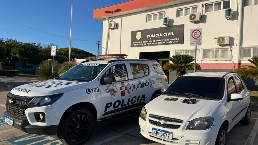 Suspeito foi levado para a delegacia de Vinhedo