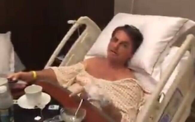Bolsonaro publicou vídeo nas redes sociais após cirurgia