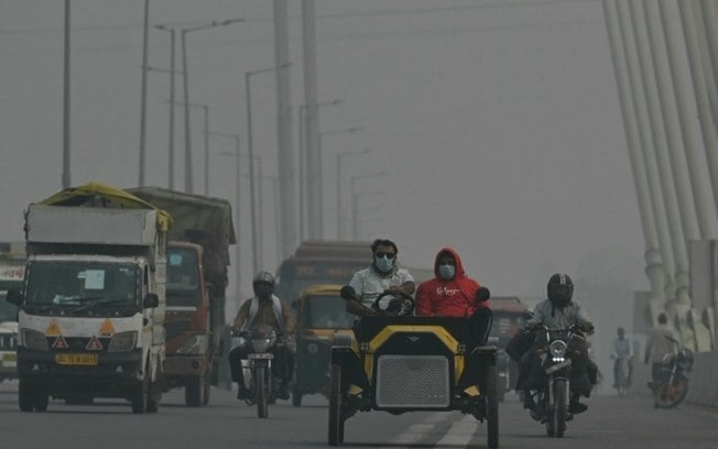 (Arquivo) Nuvem de poluição em Nova Délhi