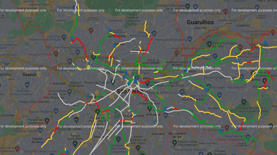 Mapa da SPTrans mostra as regiões mais afetadas pela greve em São Paulo