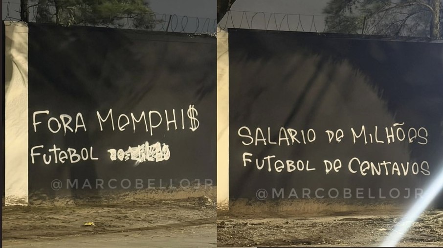 Parque São Jorge amanheceu pichado contra Memphis