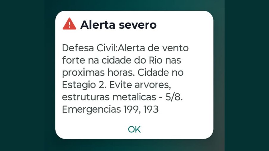Defesa Civil emite alerta para o Rio de Janeiro