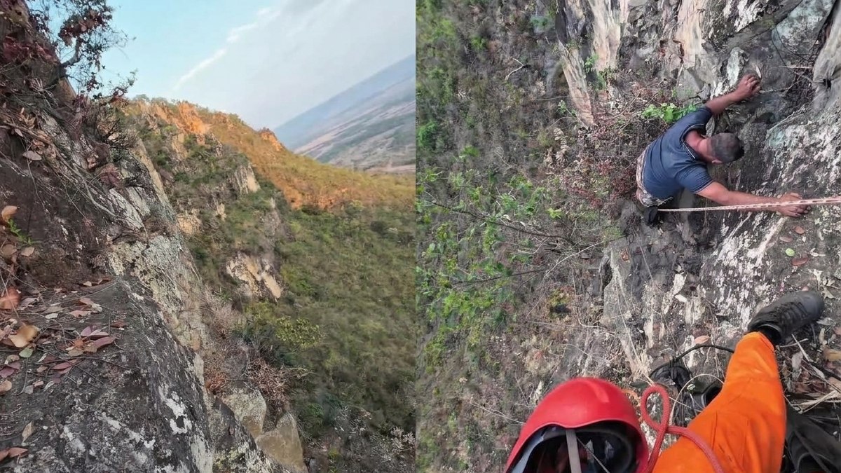 Turista
tira selfie, cai e fica preso por 12h à beira de penhasco