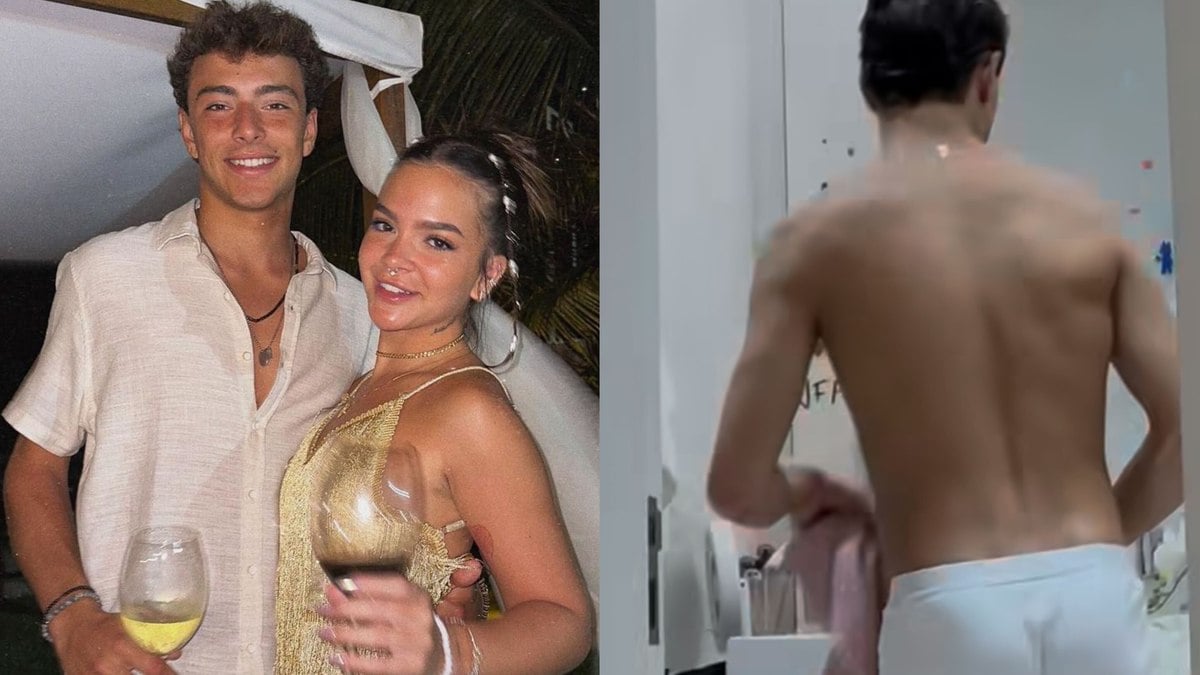 Mel Maia grava namorado saindo do banho apenas com cueca branca