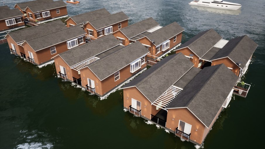 Serão 80 casas flutuantes construídas com material ecológico
