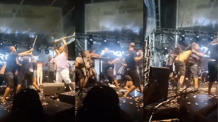 Psirico e Samba Trator saem no soco em cima do palco durante show