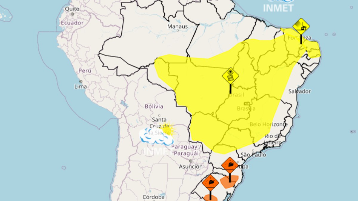 Alertas do Inmet sobre geada no Sul e tempo seco em outras regiões do Brasil Alertas do Inmet sobre geada no Sul e tempo seco em outras regiões do Brasil