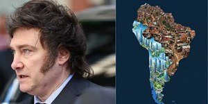 Milei reposta imagem de Brasil como favela e Argentina futurista