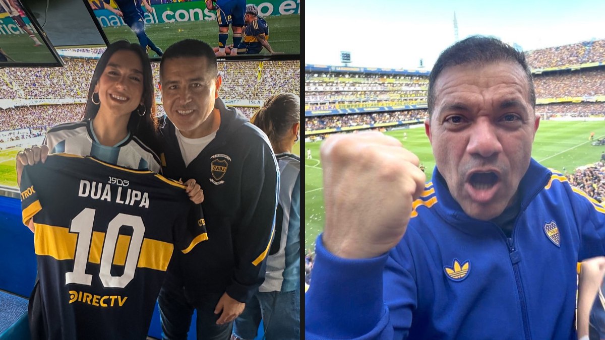 Dua Lipa, Riquelme e Iarley no Superclássico Dua Lipa, Riquelme e Iarley no Superclássico