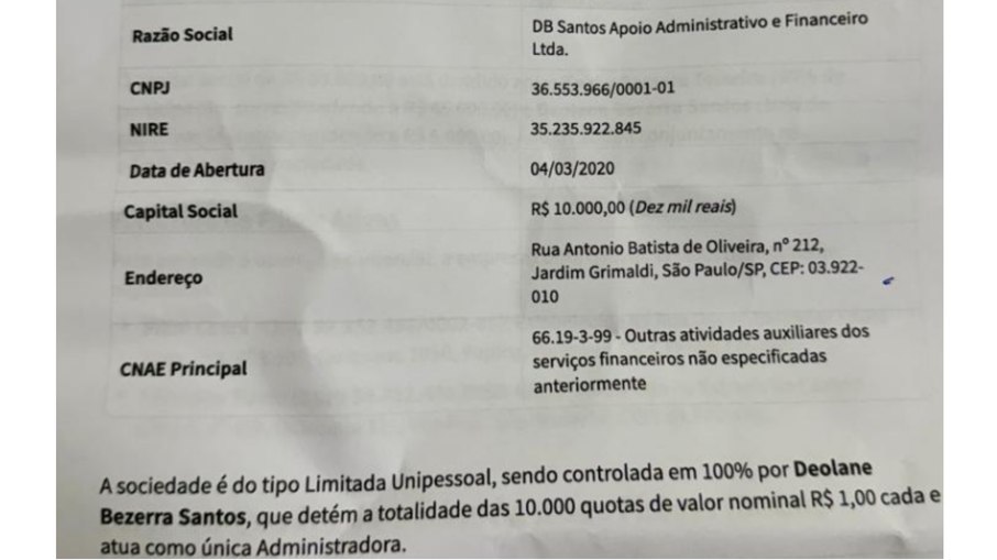 Além disso, no documento, também é possível ver a previsão de aquisição internacional de uma empresa constituída em Dubai Além disso, no documento, também é possível ver a previsão de aquisição internacional de uma empresa constituída em Dubai