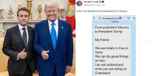 Trump expõe mensagem de Macron sobre Groenlândia e Paris