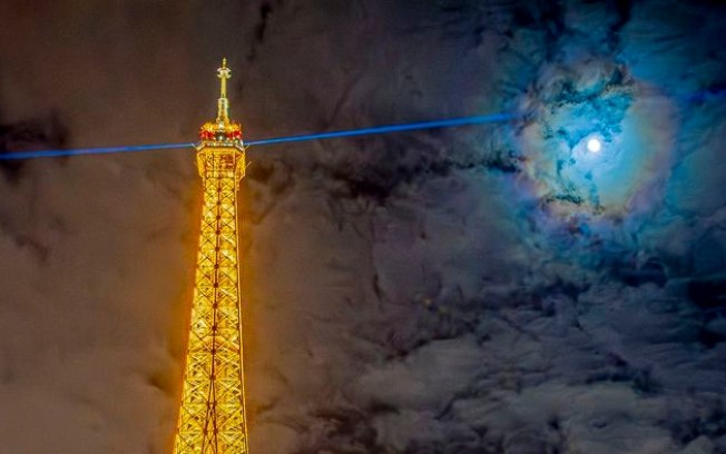Destaque da NASA: halo lunar e Torre Eiffel são a foto astronômica do dia