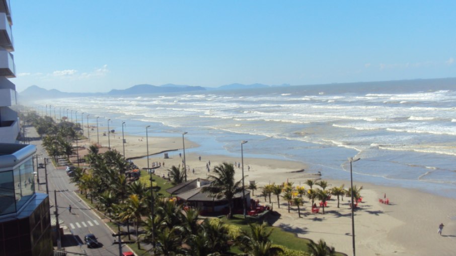 Praia Grande, que fica no litoral Sul de SP, é um dos locais em alerta