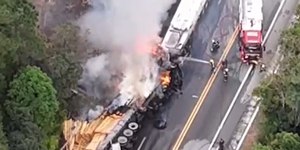 Acidente provoca interdição da BR-282 em Santa Catarina