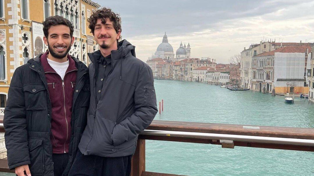 Johnny Massaro e João Pedro Accioly em Veneza