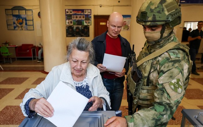 Votação para a Duma ocorre pela primeira vez nos territórios ucranianos ocupados pela Rússia