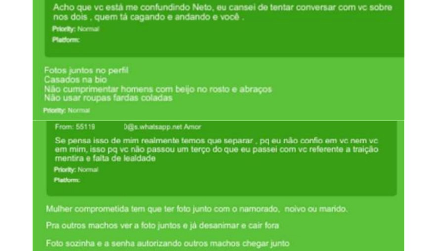 Os prints foram tirados após a polícia apreender o celular do tenente-coronel Geraldo Leite Rosa Neto