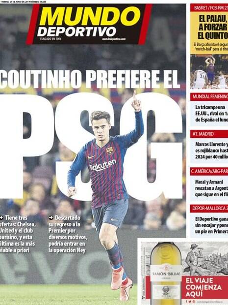 Mundo Deportivo traz informação de Philippe Coutinho no PSG