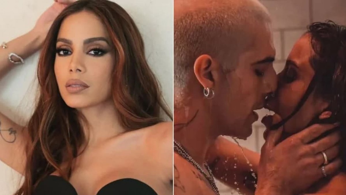 Anitta e Damiano David no clipe de 'Mil Veces'