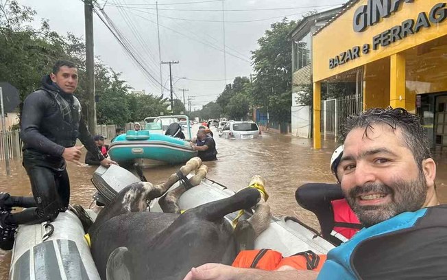 André Dalto ajuda nos resgates a animais no Rio Grande do Sul