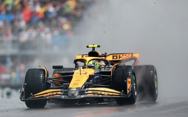 O carro do britânico Lando Norris durante a primeira sessão de treinos livres do Grande Prêmio do Canadá de Fórmula 1. O carro do britânico Lando Norris durante a primeira sessão de treinos livres do Grande Prêmio do Canadá de Fórmula 1.