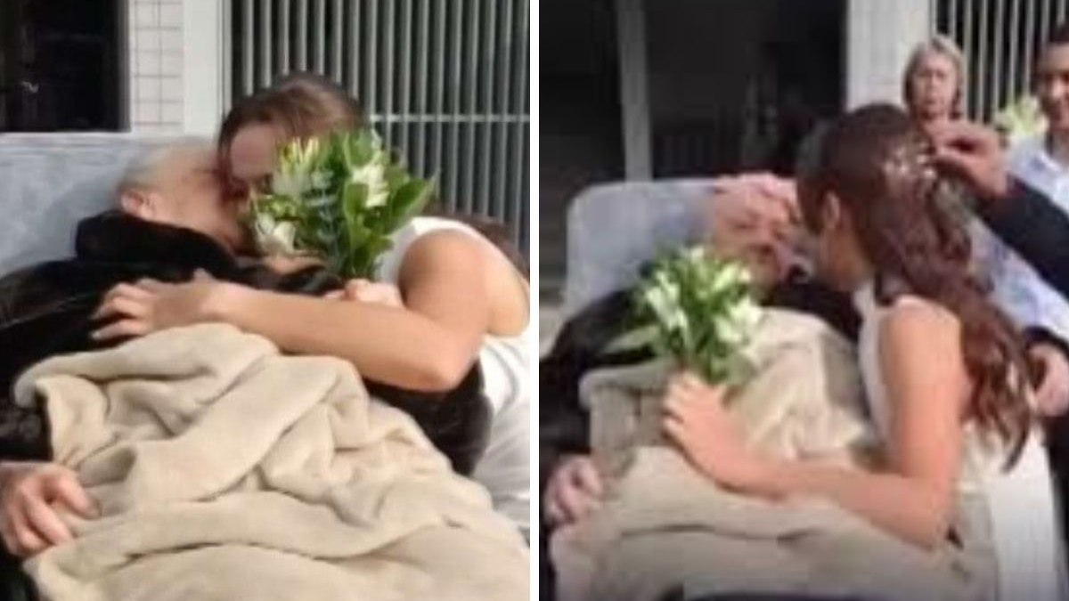 Avó internada acompanha casamento da neta em UTI móvel Avó internada acompanha casamento da neta em UTI móvel