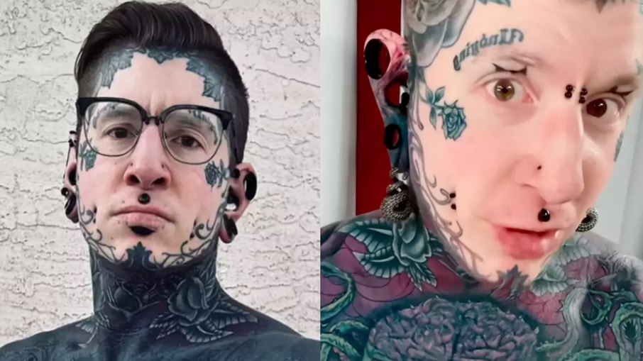 Homem é cheio de tatuagens