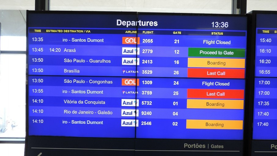 No Brasil ée preciso chegar com bastante antecedência nos aeroportos