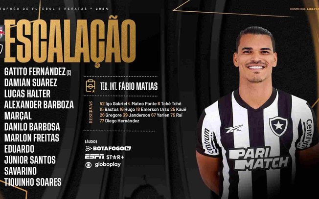 Escalação do Botafogo parta jogo decisivo em Bragança Paulista