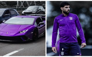 Yuri Alberto desfila de Lamborghini roxa em aniversário de cidade