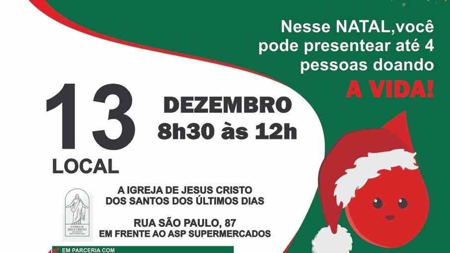 A campanha tem como objetivo ajudar o tratamento de pacientes que necessitam de transfusões de sangue 